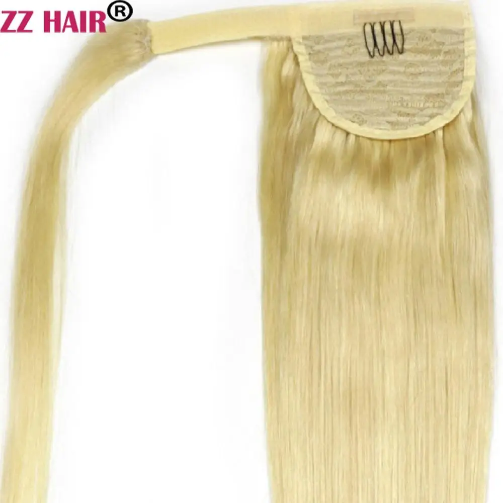 ZZHAIR 120 г 1"-28" машинное производство, волосы remy, волшебное обертывание вокруг конского хвоста, человеческие волосы для наращивания, конский хвост