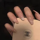 24 шт., накладные французские ногти, полное покрытие, накладные клей для ногтей, инструменты для маникюра и нейл-арта