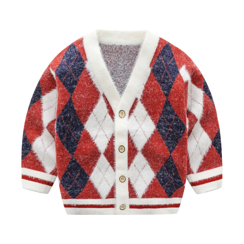 Осенне зимний новый вязаный кардиган для маленьких девочек зимние свитера в