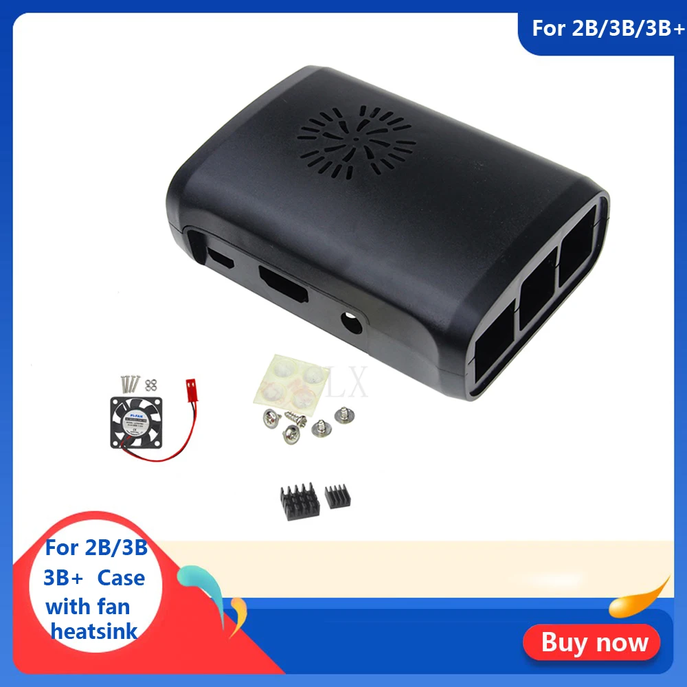 Raspberry Pi 3 Model B/3B Plus ABS Caser Shell + coolling fan +heat sink for 3B/3B+ | Компьютеры и офис