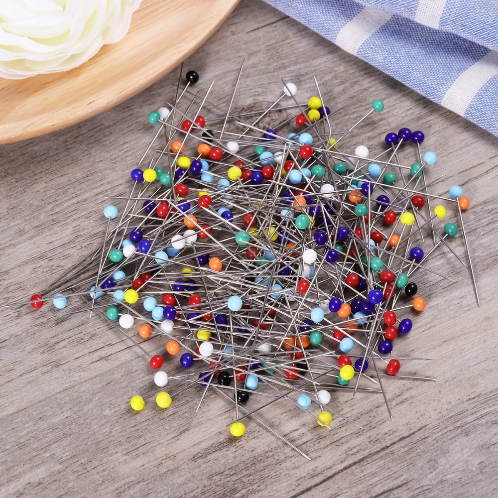

250pcs Glass Head Multicolor Sewing Pin for DIY Sewing Crafts (4mm Head + 34mm Pin)