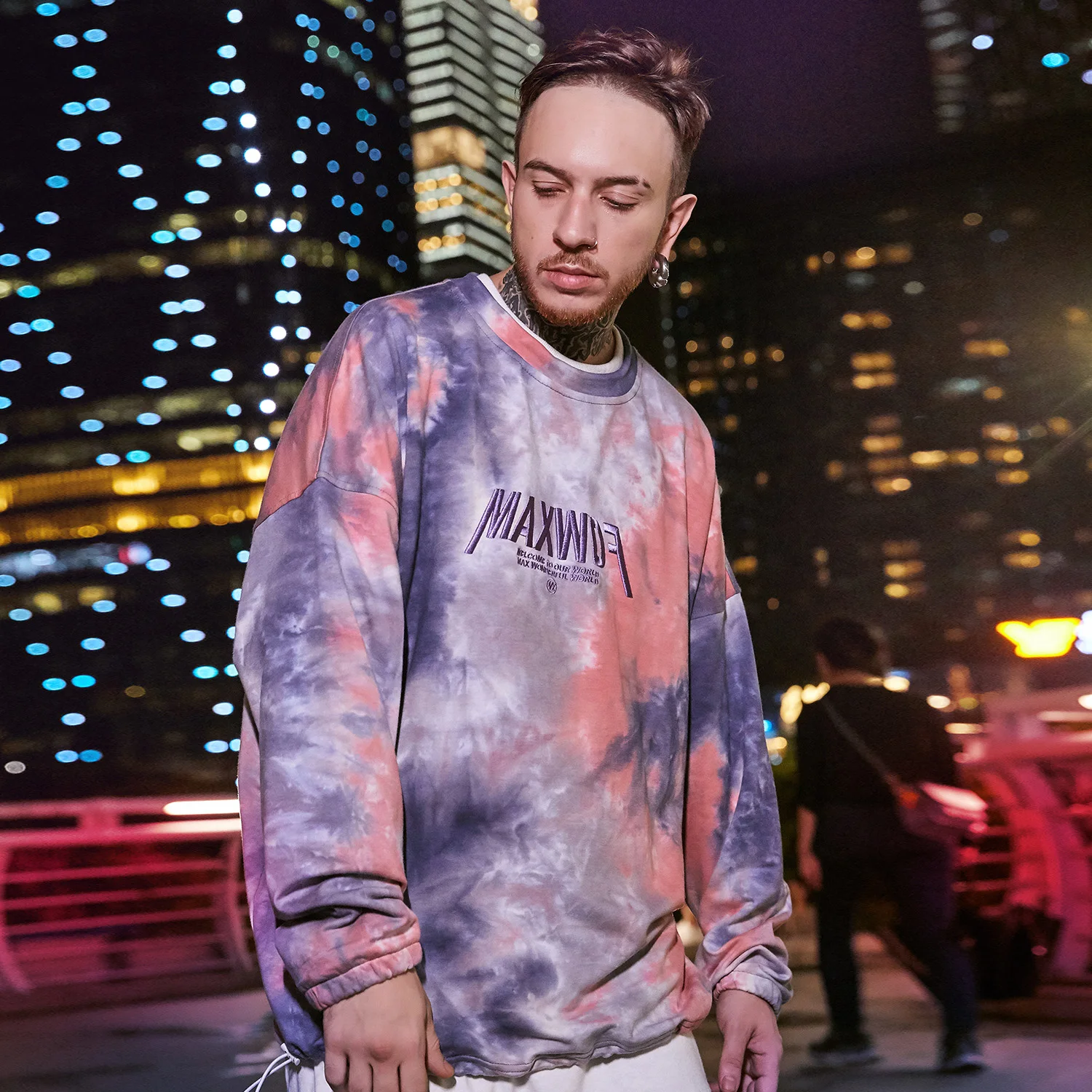 Aelfric Eden Цвет часы и вышивкой в виде букв Кофты для мужчин хип хоп Харадзюку