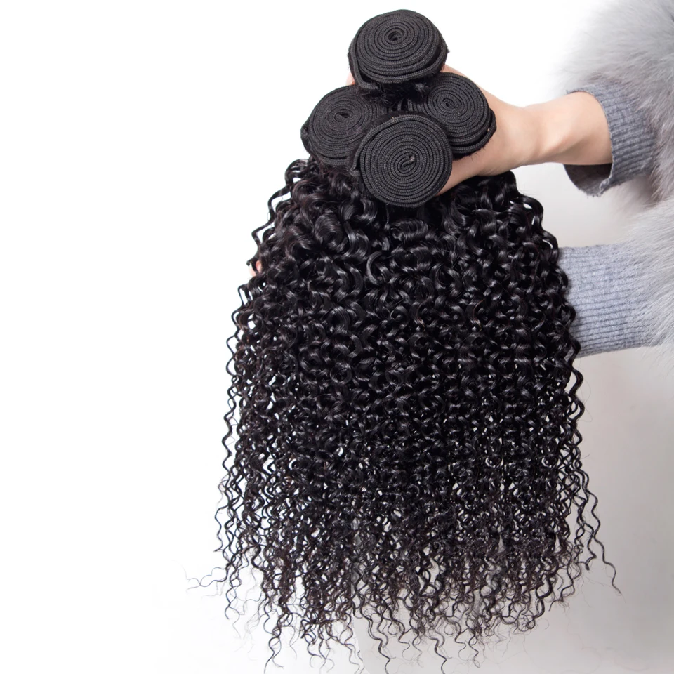 Оптовые пучки волос афро кудрявый вьющиеся волосы 4 Связки человеческих не Реми