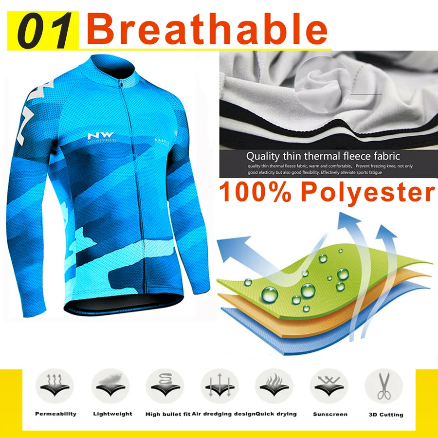 Northwave Pro Team Зимняя велосипедная Одежда дышащая Ropa Ciclismo с длинным рукавом MTB велосипедная одежда спортивная одежда для улицы
