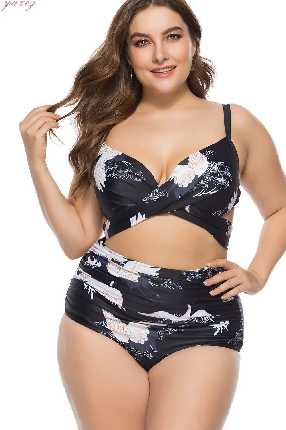 5XL Высокая талия женские купальники женский бикини купальник раздельный