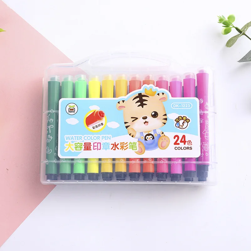 Многоцветная Акварельная ручка с печатью моющаяся детский набор для рисования в
