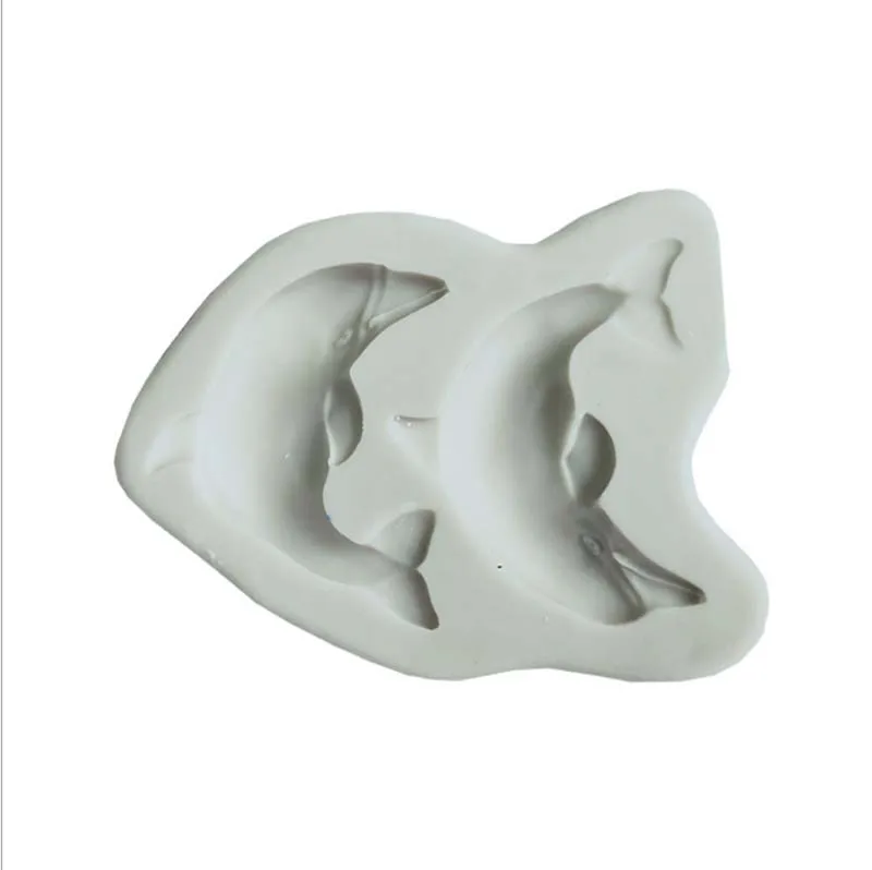 

Форма из жидкого силикона в виде дельфина, инструмент для моделирования из мягкой глины «сделай сам» J132