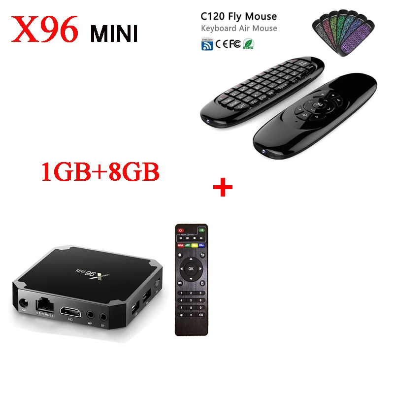 X96 мини-приставка Android 7,1 коробка Android Amlogic S905W четырехъядерный ARM Cortex A53 2GHz WIFI2.4G HDMI2.0 4K медиаплеер - Цвет: 1GB 8GB C120