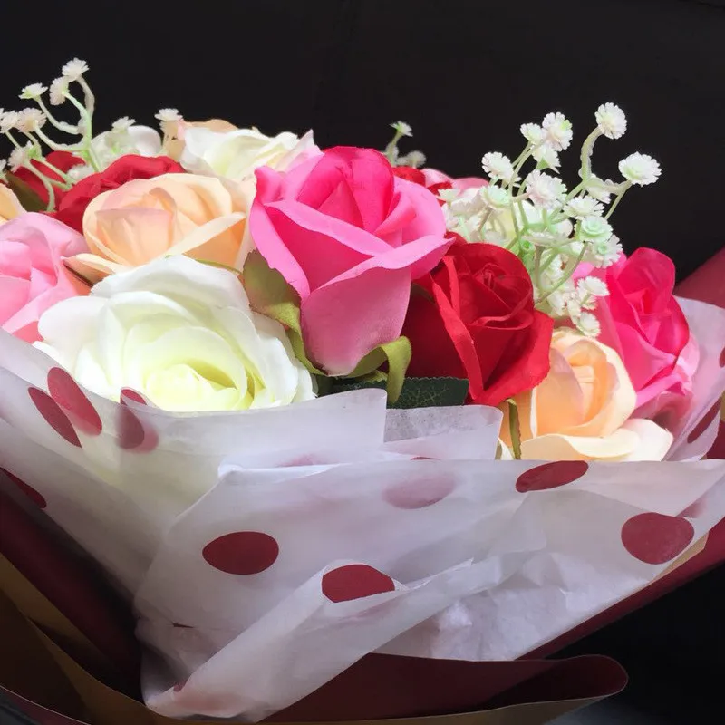 20 шт./пакет 50x70 см папиросной бумаги с цветочным принтом и в цветной горошек