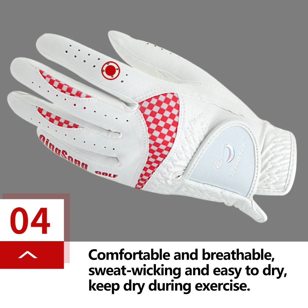 

1Pair Golf Gloves For Women Microfiber Cloth Women Golf Gloves Breathable Non-slip Wear-resistant Sunscreen