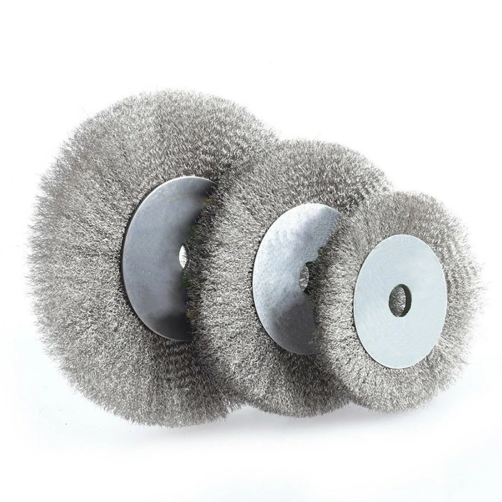 

3PCS Crimped Stainless Steel Wire Wheel Brush 100/150/200mm Grinder Abrasive Tool Light Deburring Cleaning Polishing Tool