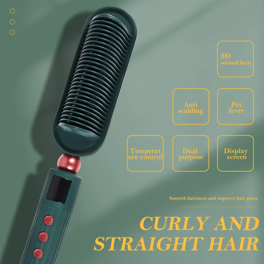 

1 Set Hair Curler Comb Hair Curling Wand Hairdressing Styling Tool (US Plug)