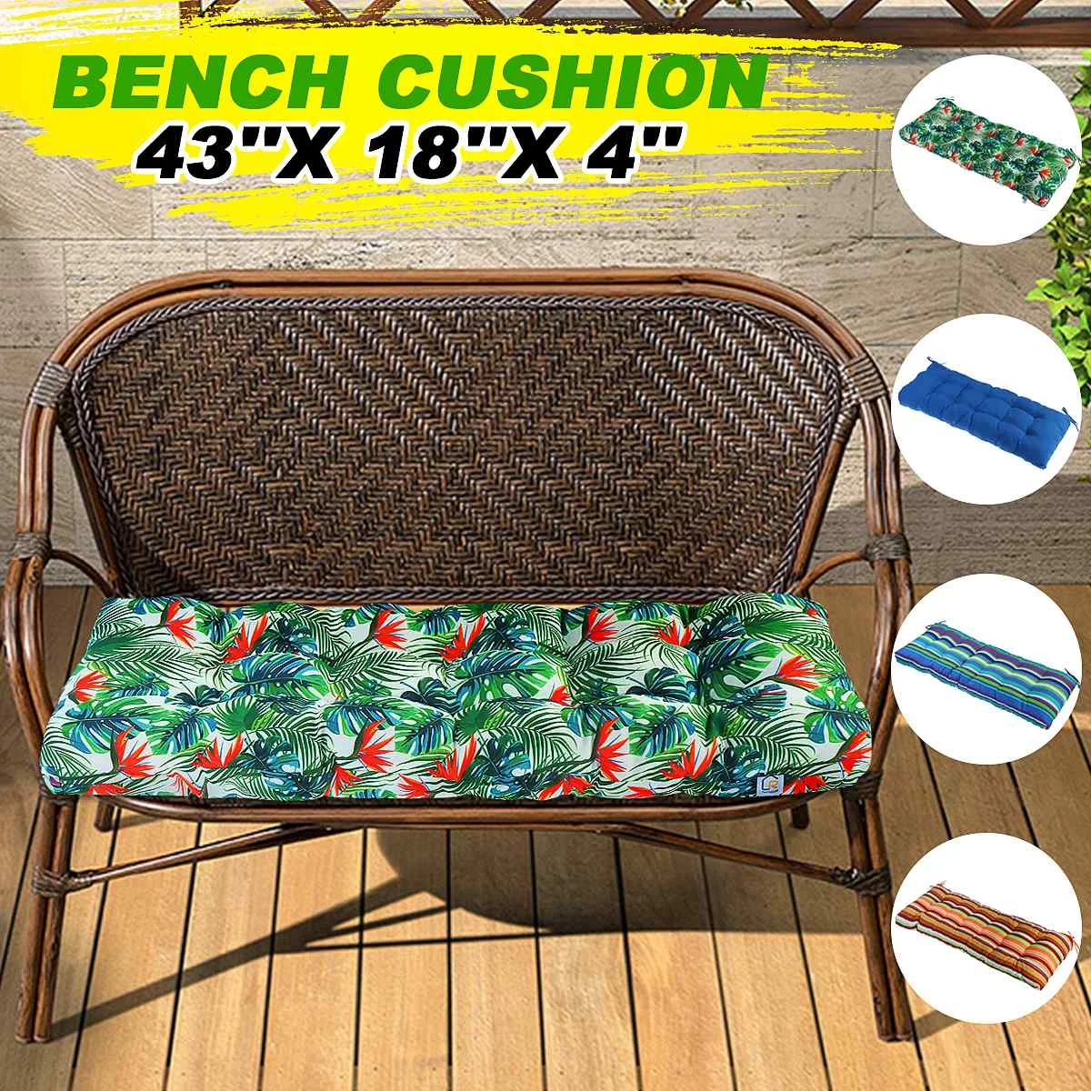 Offerte Cuscino Pieghevole Per Esterno Lungo Ispessimento Cuscino Per Sedia Da Giardino 110x45cm Cuscino Per Panca Per Tappetino Da Casa In Tinta Unita