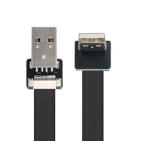 up angled usb 2 0 type a male to type a male data flat slim fpc cable 90 degree for fpv disk scanner printer