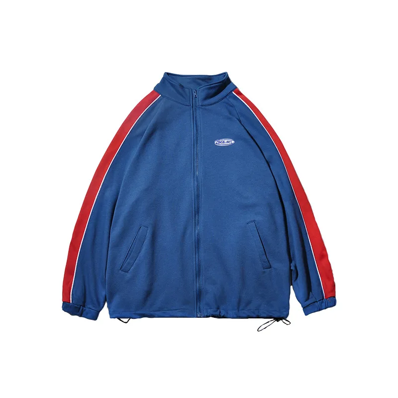 

2021 Men Jacket Loose Spring Casual Stand-Up Collar Cardigan Coats Fashion Hip Hop Streetwear Sports Man Outerwear Joker New