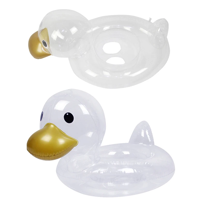 

New Transparent Duck Swimming Ring Inflatable Children's Water Toy Baby Seat Floating Ring Thickened PVC Baby Swimming Ring