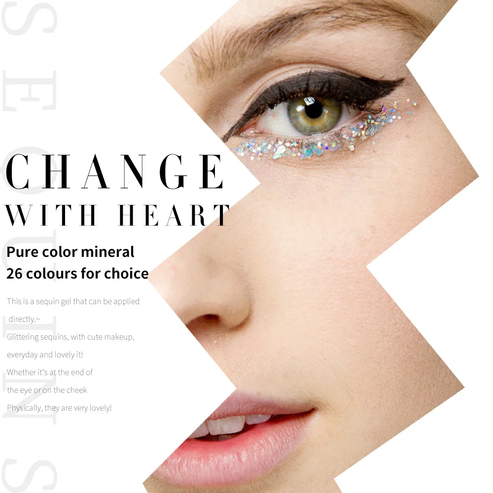 

Eye makeup, sequins, gel cream eye glitter gel cream, star-shaped patches face glitter, fairy dust, tears mole stickers mermaid