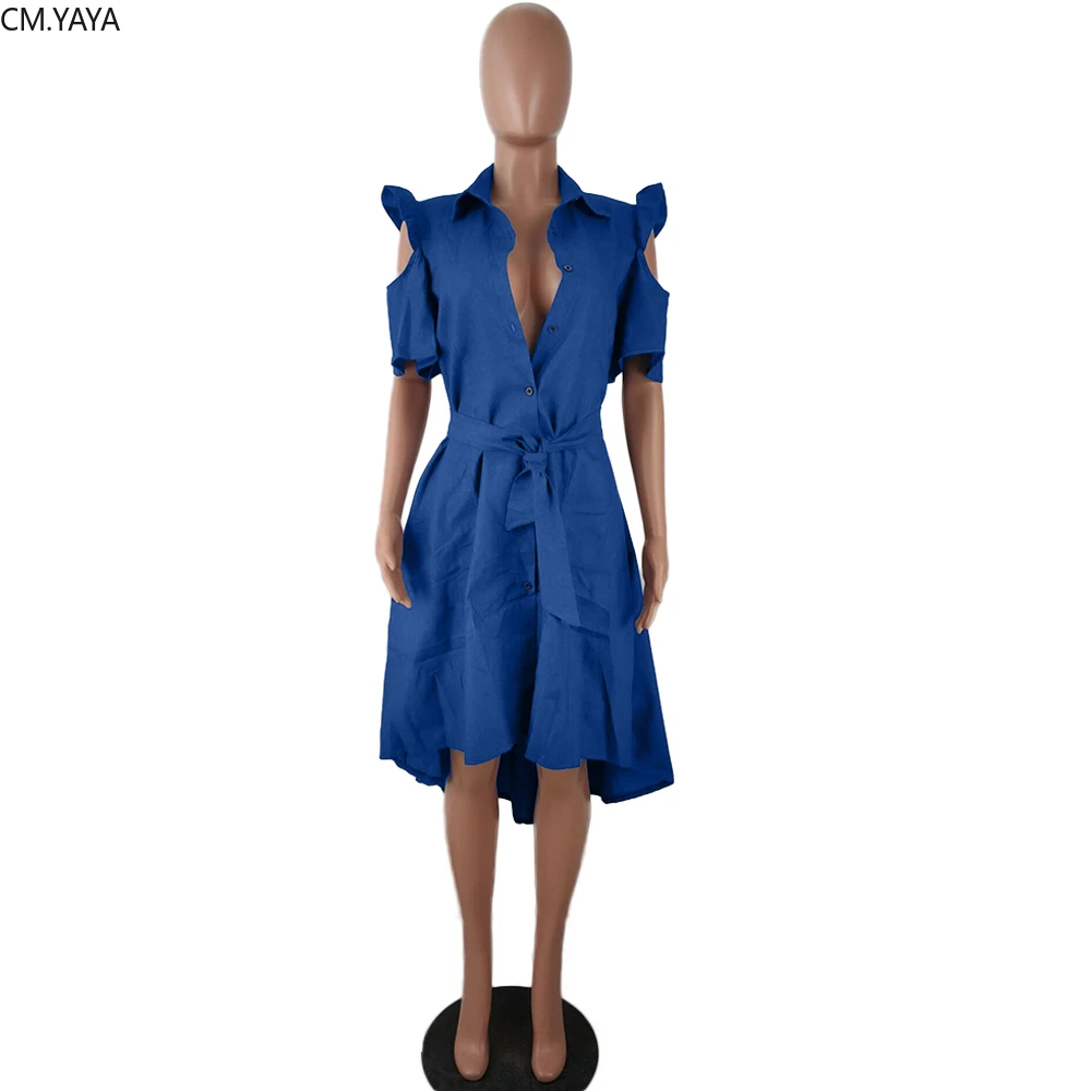 Женское джинсовое платье миди с оборками и рукавами крылышками Клубные вечерние