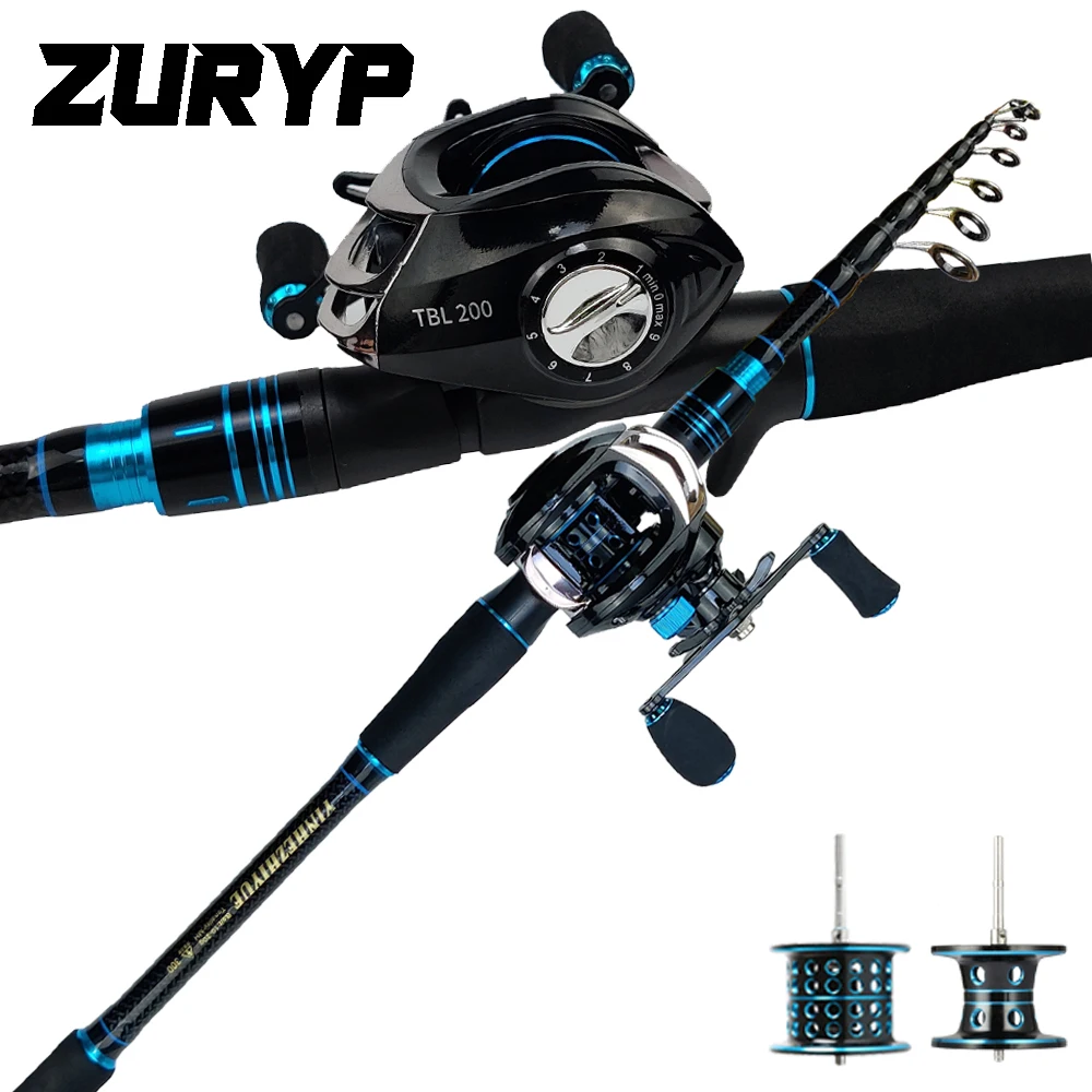 

ZURYP 1.8m-3.0m Telescopic fishing rod and fishing reel combination With 2 wire cups Saltwater freshwater sea fishing rod