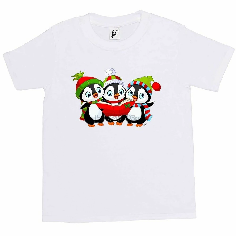 Детская футболка для девочек с маленьким пингвином на Рождество | Мужская одежда