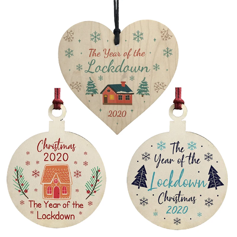 

Zollor The Year Of Lockdown 2020 Wood Christmas Tree Ornaments Wooden Board Hanging Decoration Gift Memorial New Year Gift