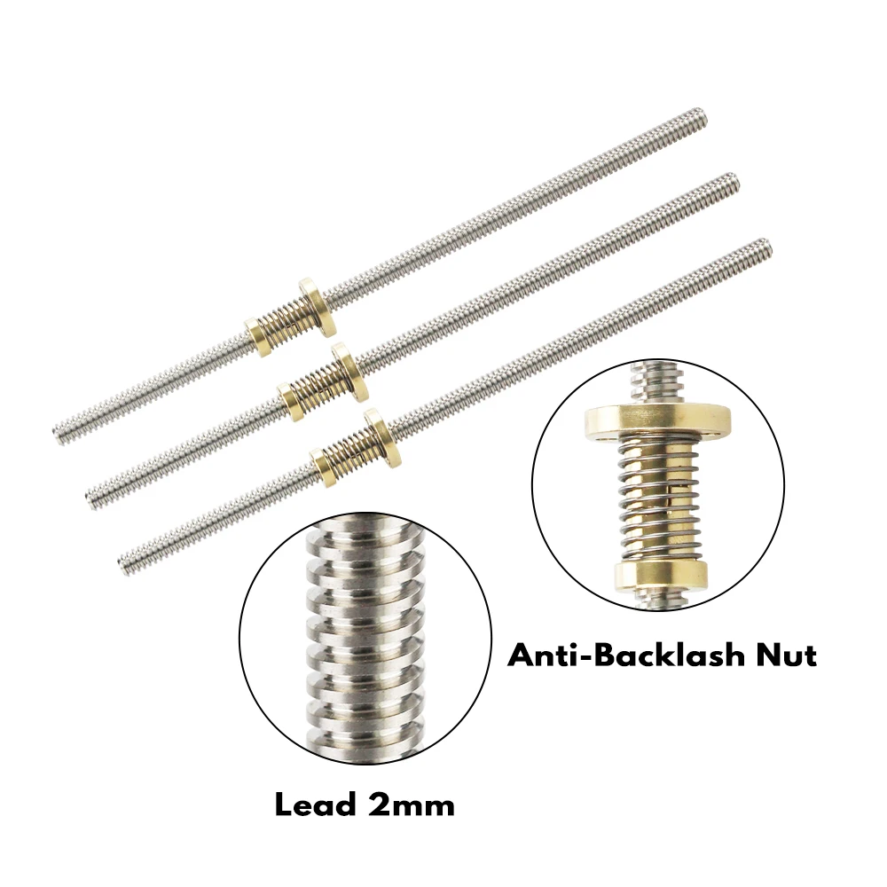 1 комплект 2 мм Т-образный шаговый двигатель трапециевидный свинцовый винт