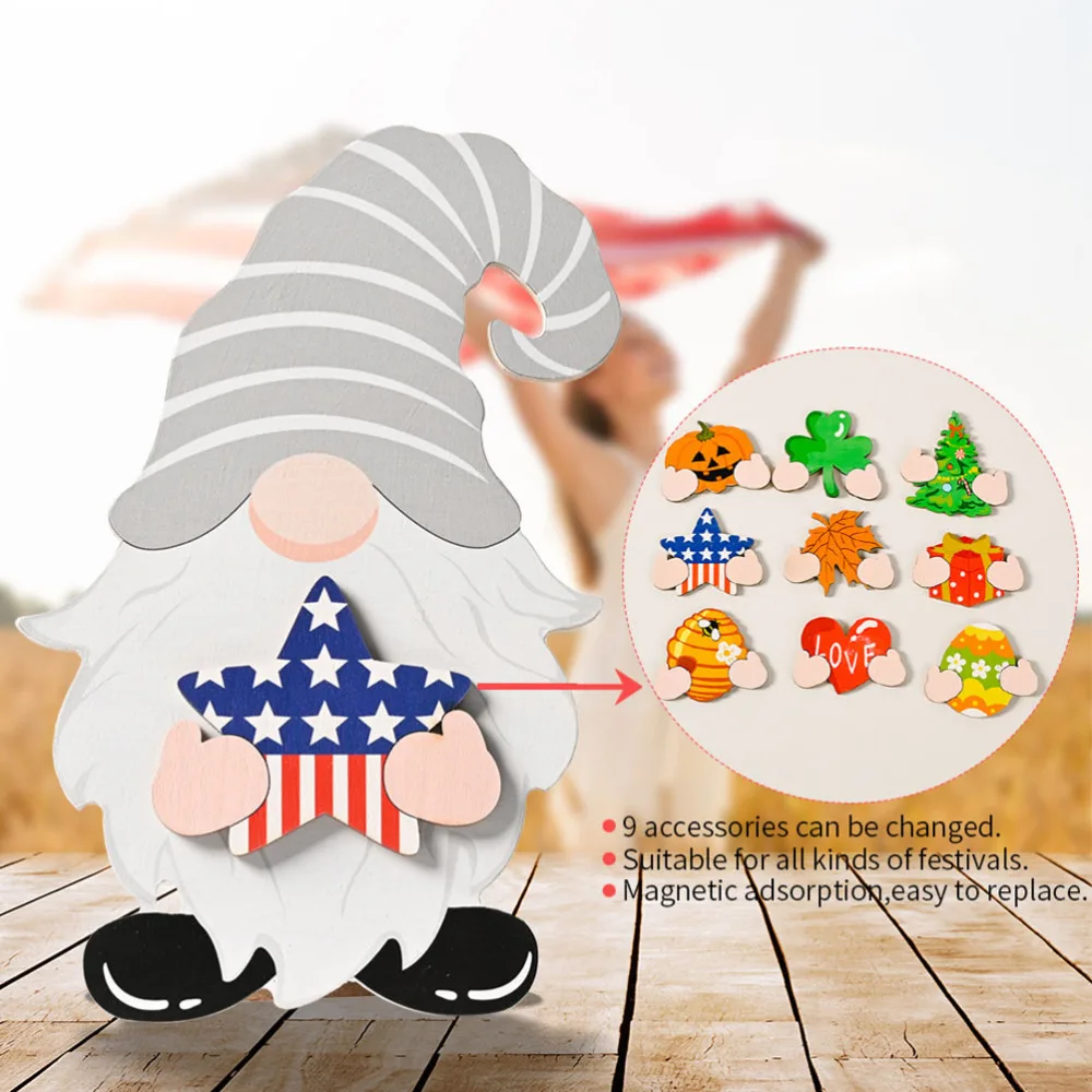

1Set Decorative Gnome Decor Wooden Festival Gnome Scene Desktop Ornament