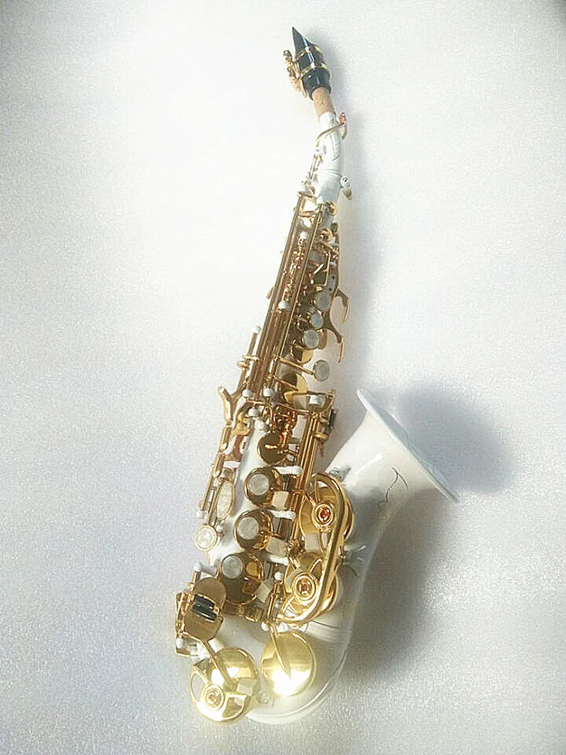 Новый высококачественный Сопрано саксофон Белый с изогнутыми краями полная