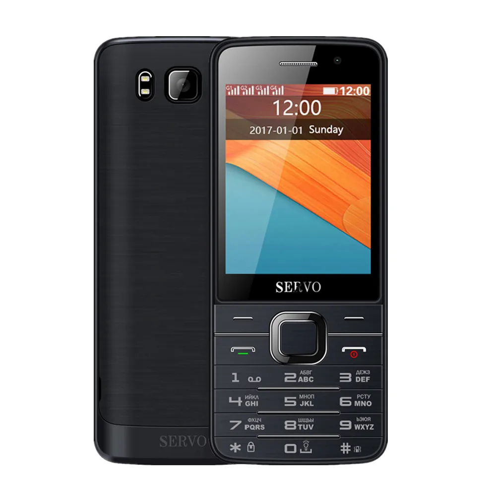 Original Phone SERVO V9500 2.8 inch 4 SIM cards Quad standby GPRS Bluetooth MP3 FM vibration Russian keyboard 2G Mobile phones
