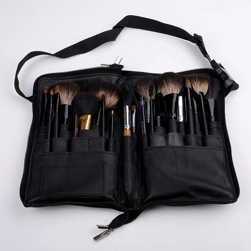 Portable Multi-function PU Cosmetic Bag Large Capacity Makeup Brush With Zipper Belt For Professional Artist Tool | Красота и