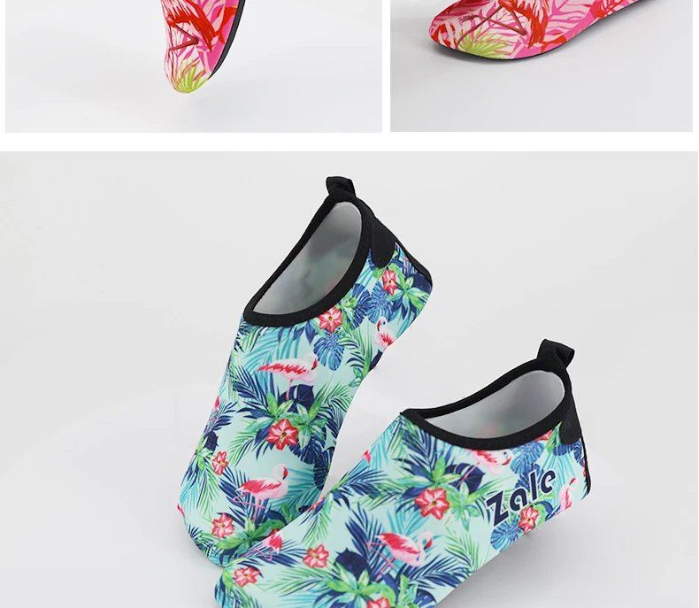 Sapatos de Água Crianças Descalço Rápido-seco Aqua Yoga Meias Meninos Meninas Flamingo Mergulho Natação Sapatos Praia Chinelos 17 Cheap Sapatos de natação