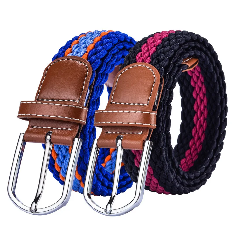 2021 эластичный ремень вязаный холщовый декоративный женский с пряжкой язычком