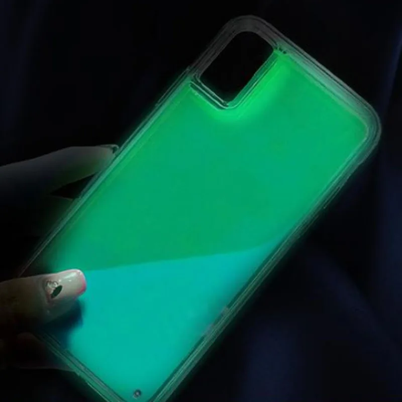 Новый мягкий светящийся в темноте неоновые блестки чехол для samsung galaxy S10E S9 плюс A9