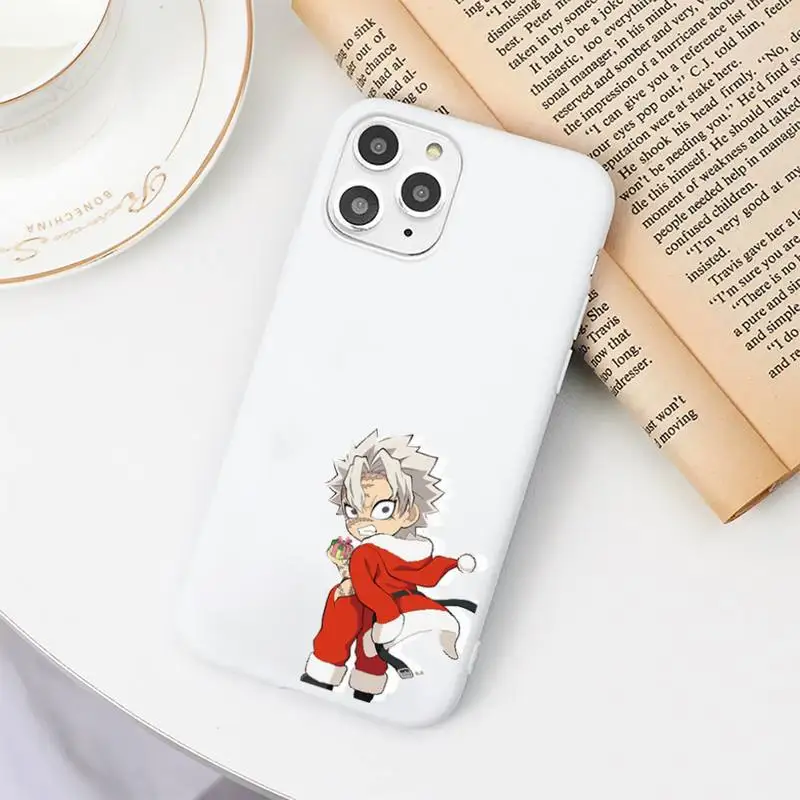 

Christmas Demon Slayer Phone Case Candy Color for iPhone 6 6S 7 8 11 12 XS X SE 2020 XR mini pro Plus MAX funda