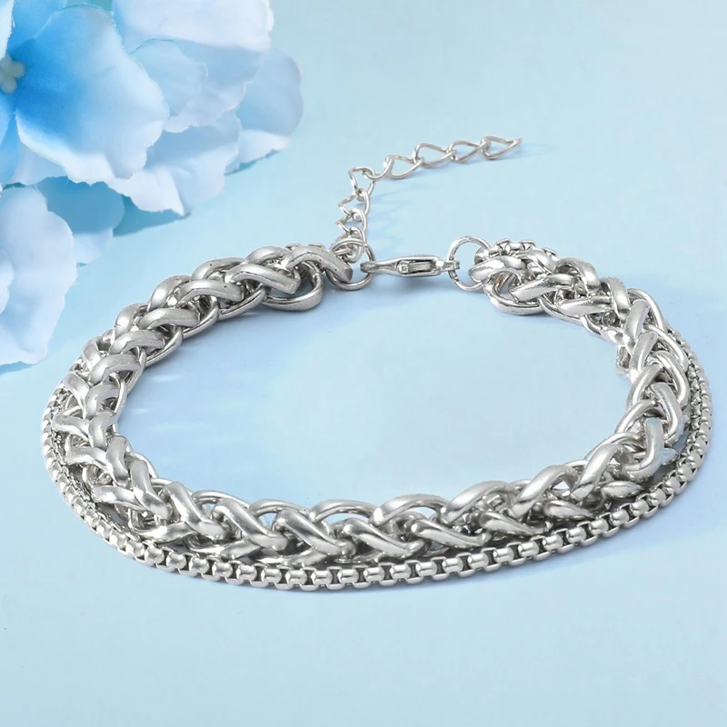 

Double Layer Chain Bracelet For Women Man Fashion Trendy Men Jewelry Girls