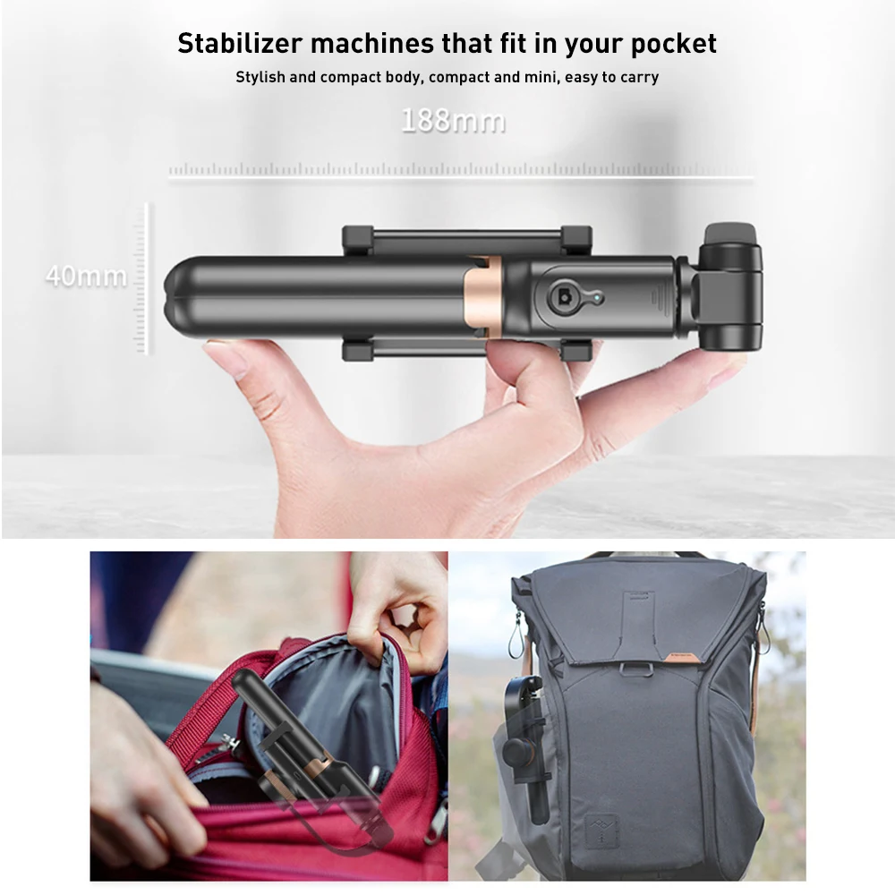 

APEXEL Selfie Stick Anti-Shaking Smartphone Camera Stabilizer 360 Rotation Extendable Phone Tripod for iPhone DSLR Live Vlog