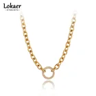 Кольцо с подвеской Lokaer N21194 для мужчин и женщин, ювелирное изделие из нержавеющей стали с кристаллами и титаном 18 К, цепочка в стиле хип-хопрок