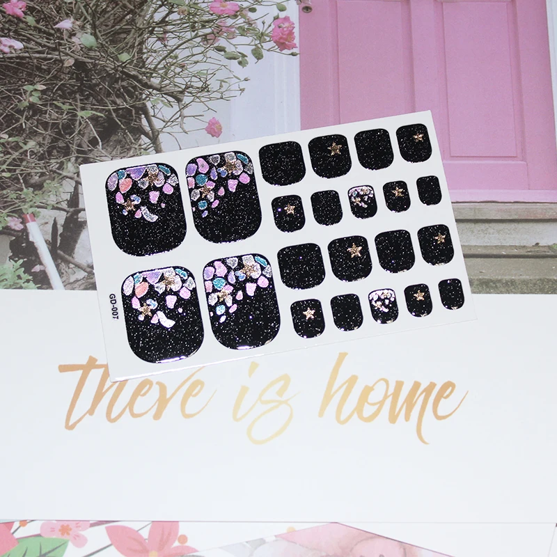 22 наклеек/лист ногтей Стикеры DIY 3D наклейки Блеск Советы Маникюр Nail Art Наклейки