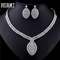 huami ins hot sale geometry water silver chian jewelry for women earrings and necklace set wedding party temperament 2 piece set