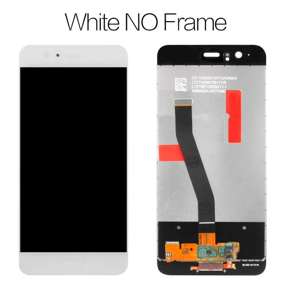 P10 Black No Frame Протестированный 5,5 ''2560x1440 для HUAWEI P10 Plus ЖК-дисплей с кодирующий преобразователь сенсорного экрана в сборе запасные части VKY-AL00 - Цвет: P10 Black No Frame