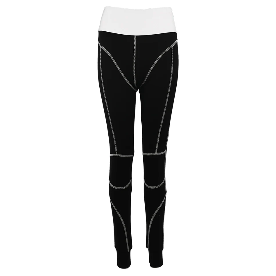 white waist pants Kyliejenner, хлопковый спортивный комплект из двух предметов, Gymwear, дизайнерская, новая мода, тонкие лямки, эластичный пояс, укороченный топ, леггинсы, штаны, комплект - Цвет: white waist pants