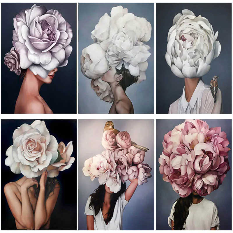 

DIY 5D Diamond Painting People Flower Art Diamond Embroidery Full Round Drill Cross Stitch Mosaic Rhinestones Home Decor Gift