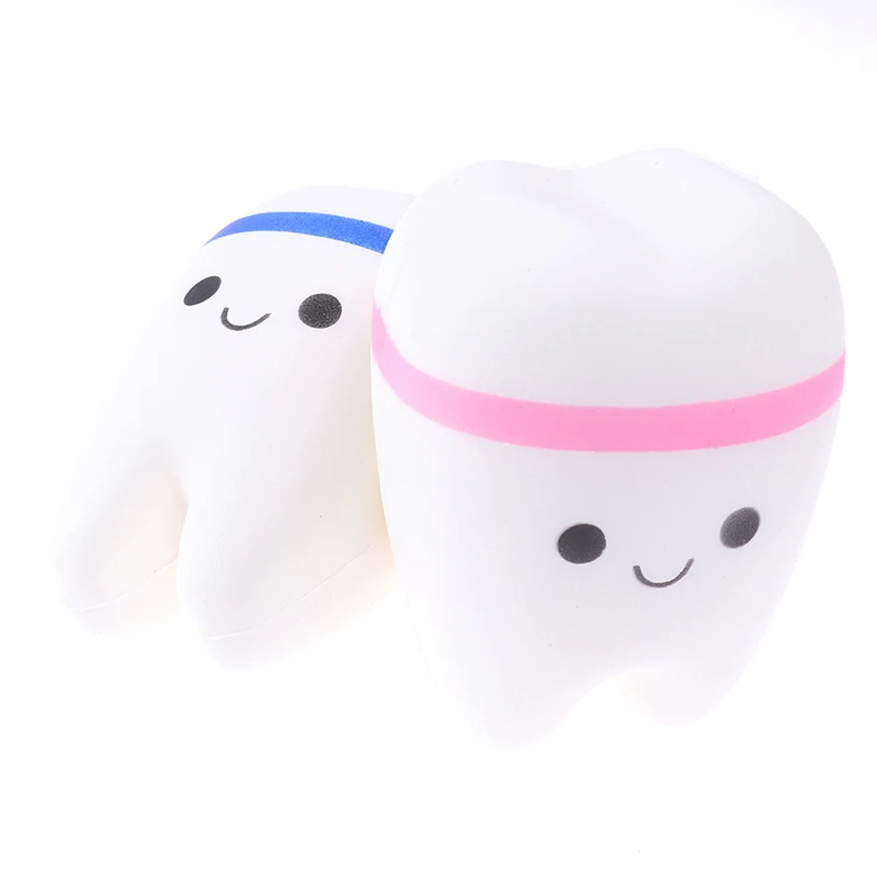 

1Pc Rainbow Tooth Slow Rising Cartoon Teeth Antistress Soft Squeeze Bread Toy