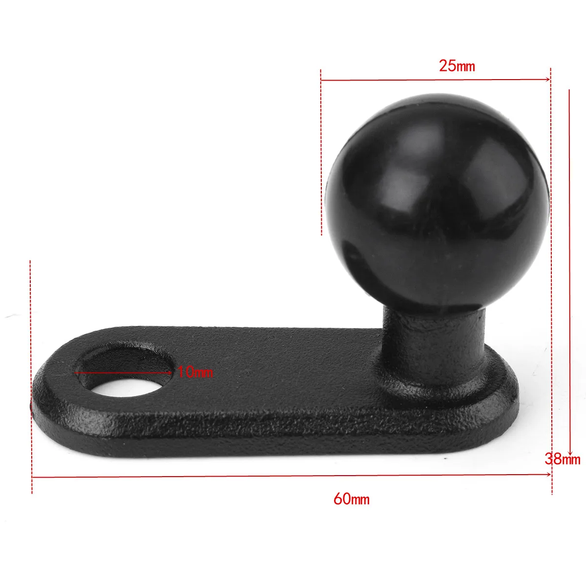 

Universal Motorcycle Rearview Mirror 10mm Hole Base Mobile Phone GPS Holder Stand Mount Bracket 90 Degree Ball Head RAM-B-252U