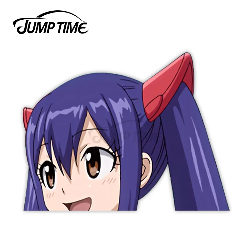 Jump Time - Время прыжковFairy Tail Wendy Marvell - Венди Марвелл из сказки о хвосте феи3 7.8 Big Head Anime Peeker Vinyl Decal - Виниловая наклейка аниме с большой головойWaifu Kawaii Girl Car Stickers - Наклейки на автомобиль с милой девушкой Waifuon - 