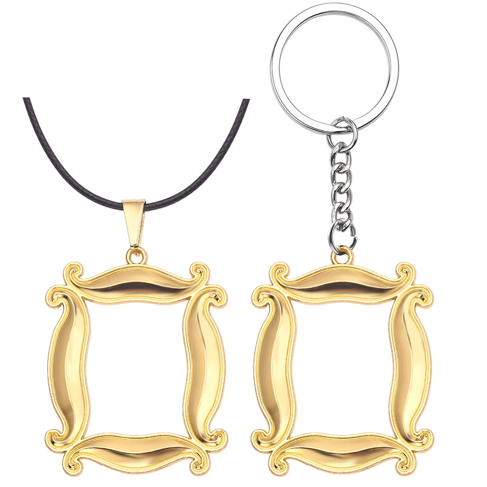 Жёлтая фоторамка с дверью Моники друзья ТВ шоу брелок и ожерелье эмалированная