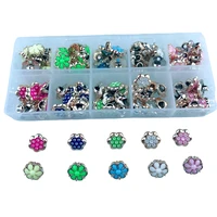 hl 10 different team 1 box 100pcs 11mm plating buttons with rhinestone shank diy apparel sewing accessories