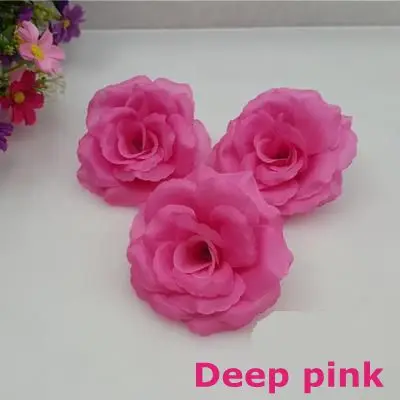 10 шт./лот 8 см темно розовый цвет искусственные розы шелковые цветки сделай сам