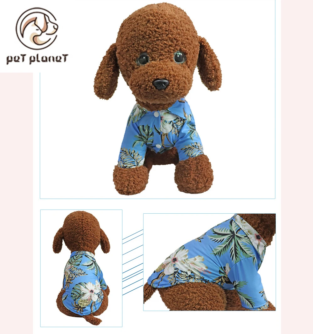 Летняя футболка с милым принтом для домашних животных Одежда щенков жилет кошек