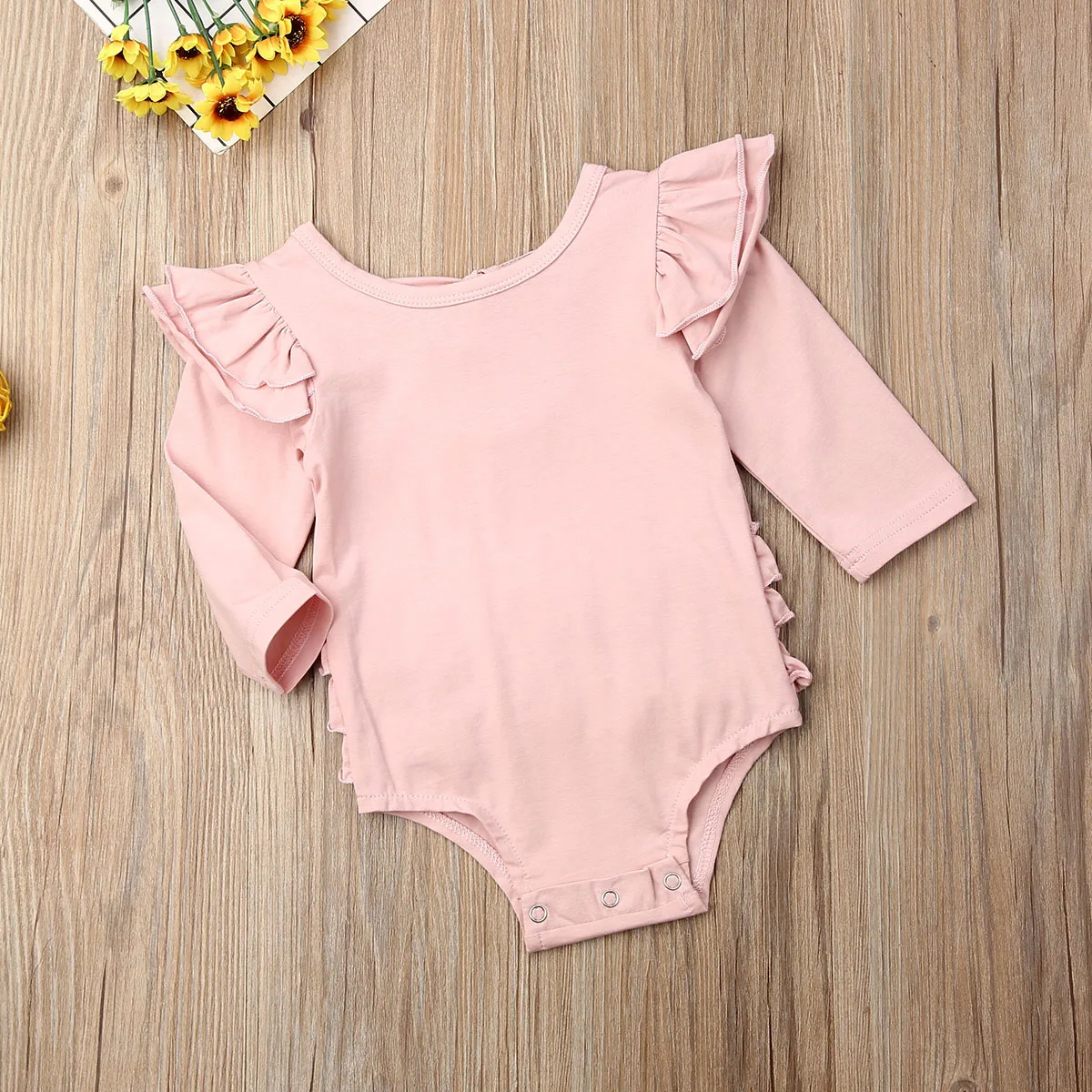 PUDCOCO Newborn Baby Girl Long Sleeve Ruffle Romper Jumpsuit Overall Clothes Set 0-18M Support wholesale
